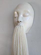 Load image into Gallery viewer, Clay and fiber art - Minimal Face Tassel - green