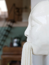 Load image into Gallery viewer, Clay and fiber art - Minimal Face Tassel - beige