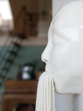 Load image into Gallery viewer, Clay and fiber art - Minimal Face Tassel - green