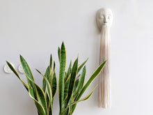 Load image into Gallery viewer, Clay and fiber art - Minimal Face Tassel - beige
