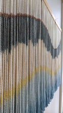 Load image into Gallery viewer, Large boho wall hanging, contemporary wall art, dip dye fiber art, hand dyed tapestry, yarn decor, modern home decoration