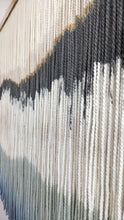 Load image into Gallery viewer, Large dip dye wall hanging, black tapestry, yarn art, boho yarn wall hanging, woven wall art, dyed yarn wall hanging, minimalist fiber art