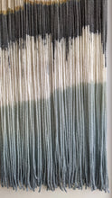 Load image into Gallery viewer, Large dip dye wall hanging, black tapestry, yarn art, boho yarn wall hanging, woven wall art, dyed yarn wall hanging, minimalist fiber art