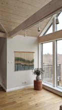 Load image into Gallery viewer, Dip dyed macrame wall hanging, large fiber art, abstract wall art, dip dye tapestry, yarn wall art, woven wall hanging, wool art