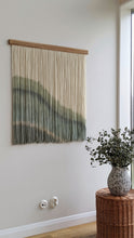 Load image into Gallery viewer, Dip dyed macrame wall hanging, large fiber art, abstract wall art, dip dye tapestry, yarn wall art, woven wall hanging, wool art