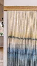 Load image into Gallery viewer, Dip dye fiber art, mountains tapestry, large boho wall hanging, landscape wall art, hand dyed wall hanging, yarn decor, neutral home art