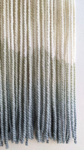 Load image into Gallery viewer, dip dye wall hanging, black tapestry, yarn art, boho yarn wall hanging, woven wall art, dyed yarn wall hanging, minimalist fiber art