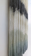 Load image into Gallery viewer, dip dye wall hanging, black tapestry, yarn art, boho yarn wall hanging, woven wall art, dyed yarn wall hanging, minimalist fiber art
