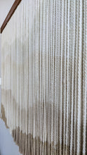 Load image into Gallery viewer, Dip dye tapestry, fiber art, abstract mountain, large boho wall hanging, contemporary wall art, hand dyed wall hanging, yarn decor, natural home decoration