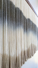 Load image into Gallery viewer, vDip dyed wall hanging, contemporary wall decor, fiber art, modern yarn decoration, above bed, large design art, dining room wall art