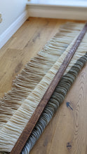 Load image into Gallery viewer, Dip dyed wall hanging, contemporary wall decor, fiber art, modern yarn decoration, above bed, large design art, dining room wall art