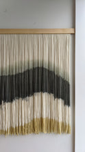 Load image into Gallery viewer, Large dip dye wall hanging, modern tapestry, yarn art, yarn wall decor, woven wall art, dyed yarn wall hanging, minimalist fiber art