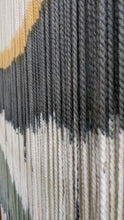 Load image into Gallery viewer, Large dip dye wall hanging, black tapestry, yarn art, boho yarn wall hanging, woven wall art, dyed yarn wall hanging, minimalist fiber art