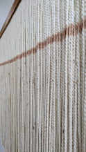 Load image into Gallery viewer, Natural dip dye wall hanging, beige tapestry, yarn art, yarn wall decor, woven wall art, dyed yarn wall hanging, minimalist fiber art