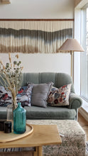 Load image into Gallery viewer, Dip dyed wall hanging, contemporary wall decor, fiber art, modern yarn decoration, above bed, large design art, dining room wall artDip dyed wall hanging, contemporary wall decor, fiber art, modern yarn decoration, above bed, large design art, dining room wall art