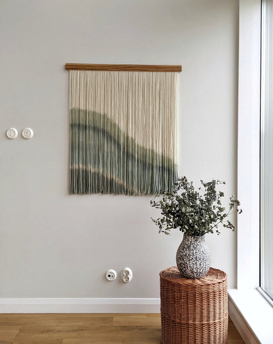 Dip dyed macrame wall hanging, large fiber art, abstract wall art, dip dye tapestry, yarn wall art, woven wall hanging, wool art