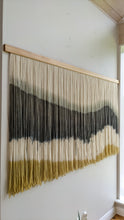 Load image into Gallery viewer, Large dip dye wall hanging, modern tapestry, yarn art, yarn wall decor, woven wall art, dyed yarn wall hanging, minimalist fiber art
