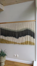 Load image into Gallery viewer, Large dip dye wall hanging, modern tapestry, yarn art, yarn wall decor, woven wall art, dyed yarn wall hanging, minimalist fiber art
